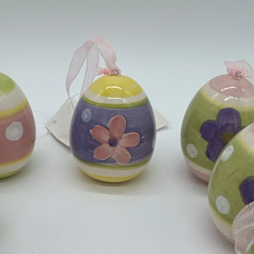 NEW Rare set of 11 2011‎ Pfaltzgraff Easter Egg Ornaments Ceramic